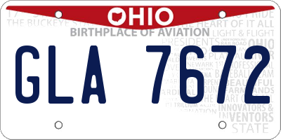 OH license plate GLA7672
