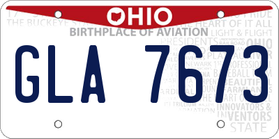 OH license plate GLA7673