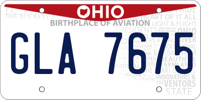 OH license plate GLA7675