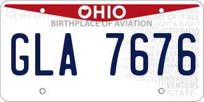 OH license plate GLA7676