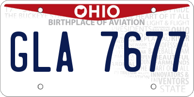 OH license plate GLA7677