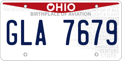 OH license plate GLA7679