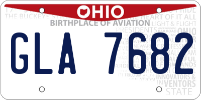 OH license plate GLA7682