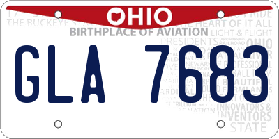 OH license plate GLA7683