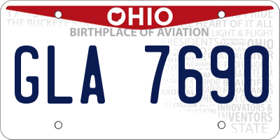 OH license plate GLA7690