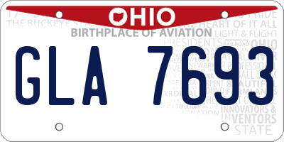 OH license plate GLA7693