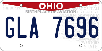 OH license plate GLA7696