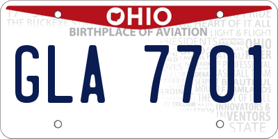 OH license plate GLA7701