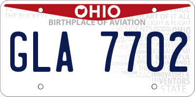 OH license plate GLA7702