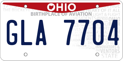 OH license plate GLA7704