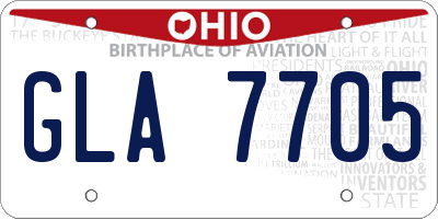 OH license plate GLA7705