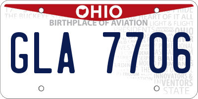 OH license plate GLA7706