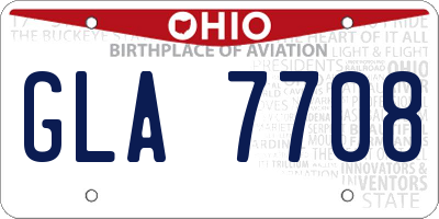OH license plate GLA7708