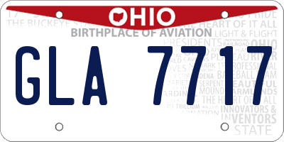 OH license plate GLA7717