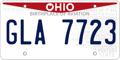OH license plate GLA7723