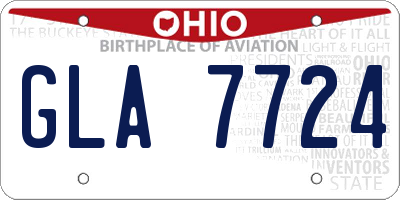 OH license plate GLA7724