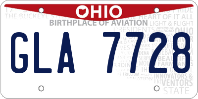 OH license plate GLA7728