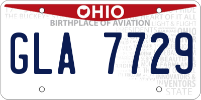 OH license plate GLA7729