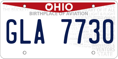 OH license plate GLA7730