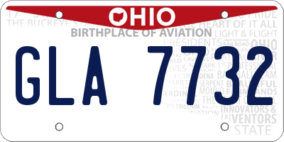 OH license plate GLA7732