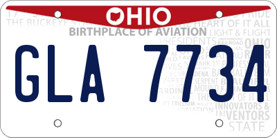 OH license plate GLA7734