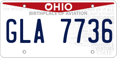 OH license plate GLA7736