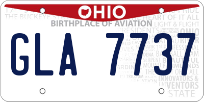 OH license plate GLA7737