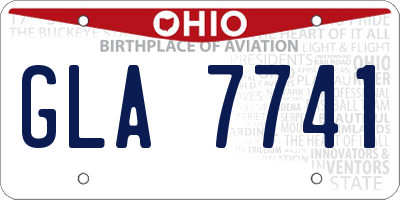 OH license plate GLA7741