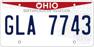 OH license plate GLA7743