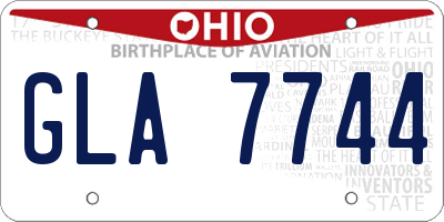OH license plate GLA7744