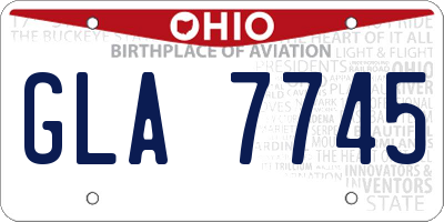 OH license plate GLA7745