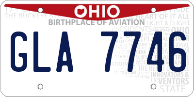 OH license plate GLA7746