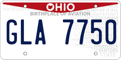 OH license plate GLA7750