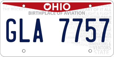 OH license plate GLA7757