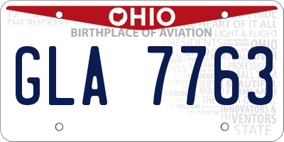 OH license plate GLA7763