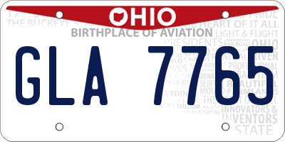 OH license plate GLA7765