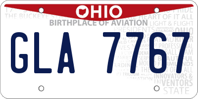 OH license plate GLA7767