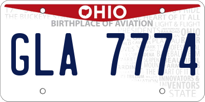 OH license plate GLA7774