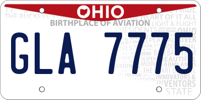 OH license plate GLA7775