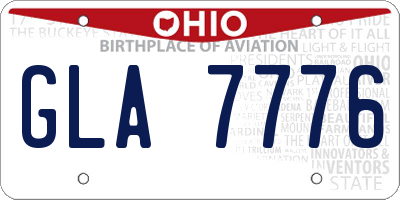 OH license plate GLA7776