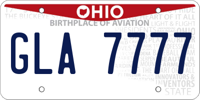 OH license plate GLA7777