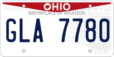 OH license plate GLA7780