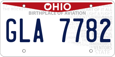 OH license plate GLA7782