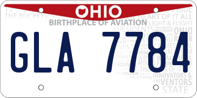 OH license plate GLA7784