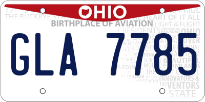OH license plate GLA7785