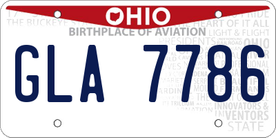 OH license plate GLA7786