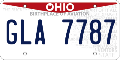 OH license plate GLA7787