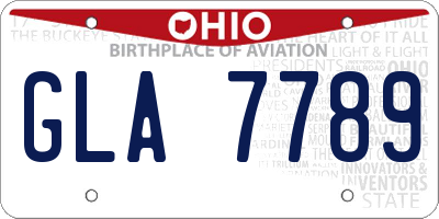 OH license plate GLA7789