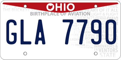 OH license plate GLA7790