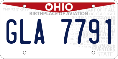 OH license plate GLA7791